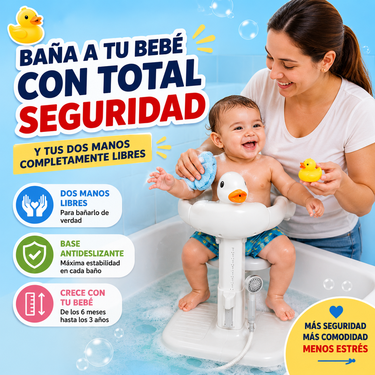 Soporte ducha Ajustable para Bebé