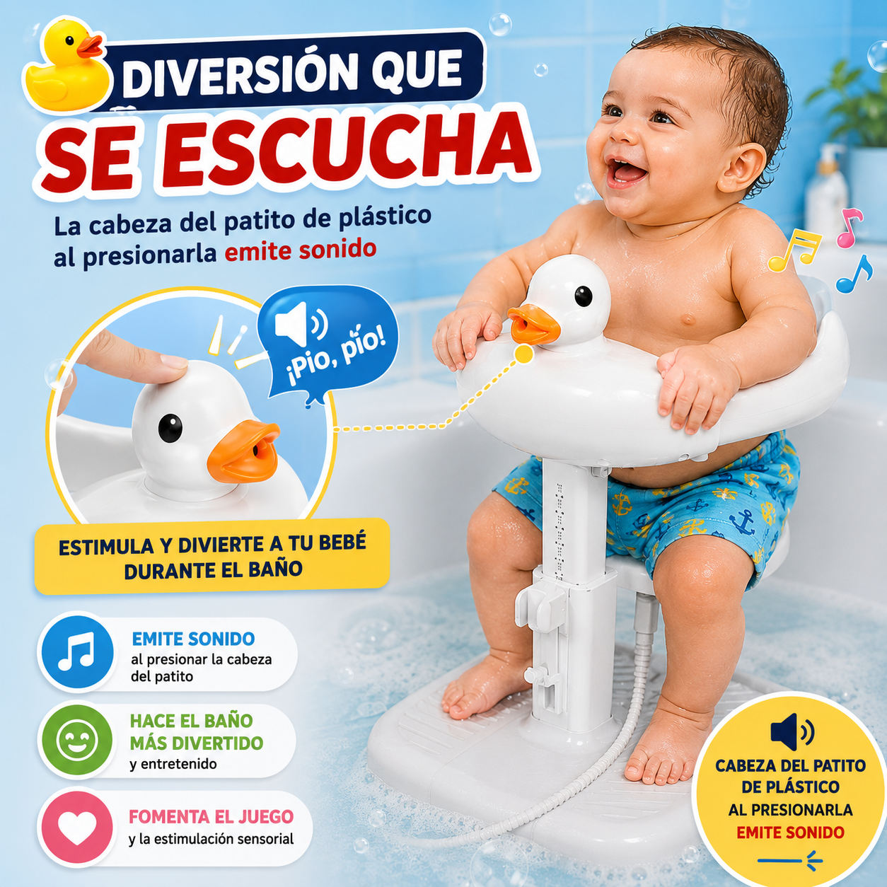 Soporte ducha Ajustable para Bebé